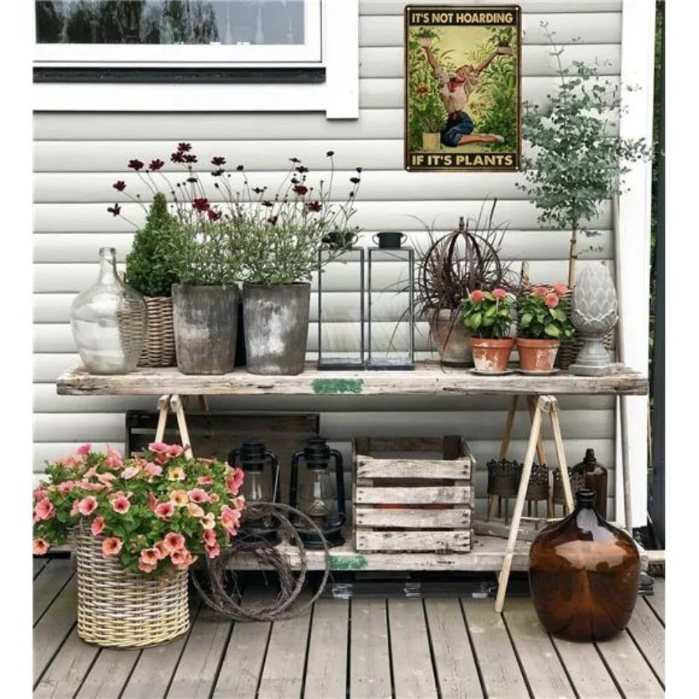 Bestylez Gardening Gifts Vintage Gardening Tin Sign It‘s Not Hoarding If It's